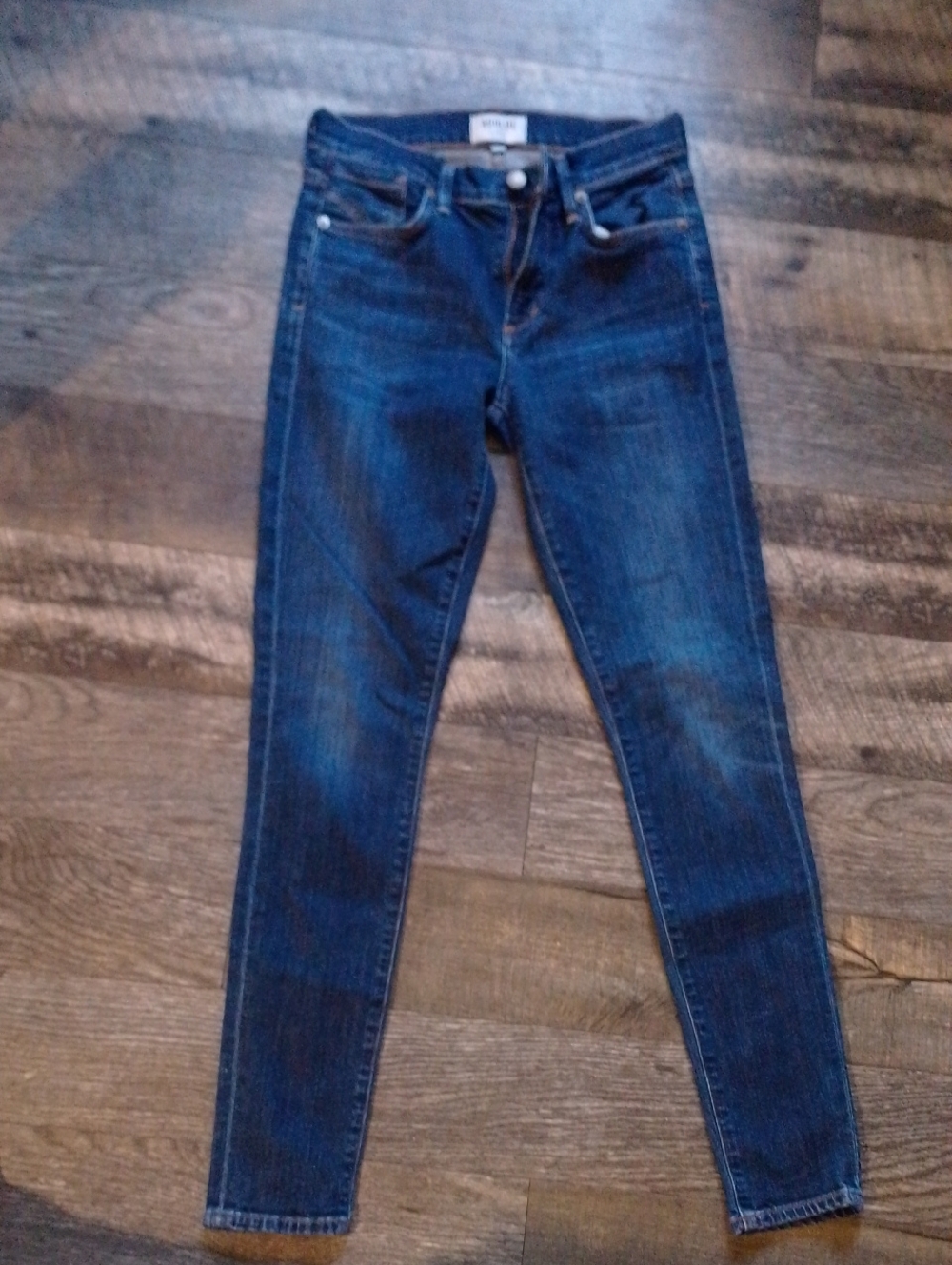 AGOLDE Slim High-Rise Skinny Jeans in Dark Indigo Aritzia